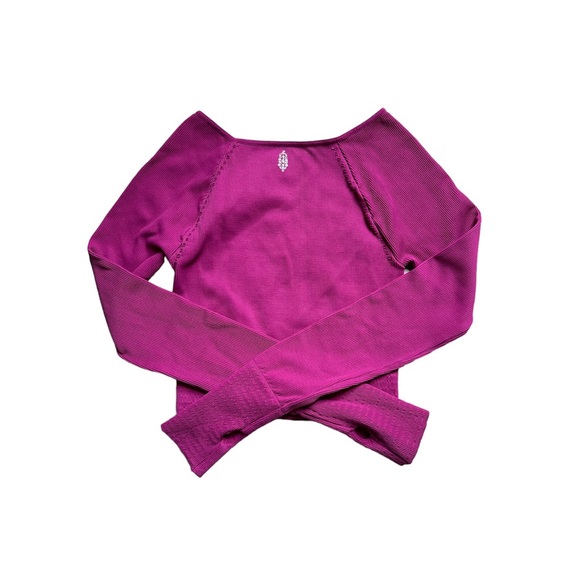 Free People Movement Cut it Out magenta long sleeve - Picture 4 of 5